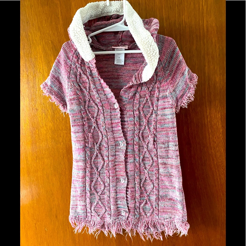 Little Lass Girls cardigan short sleeve sweater Sz 6